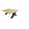 Table basse carrée en bois massif chêne clair - Brût